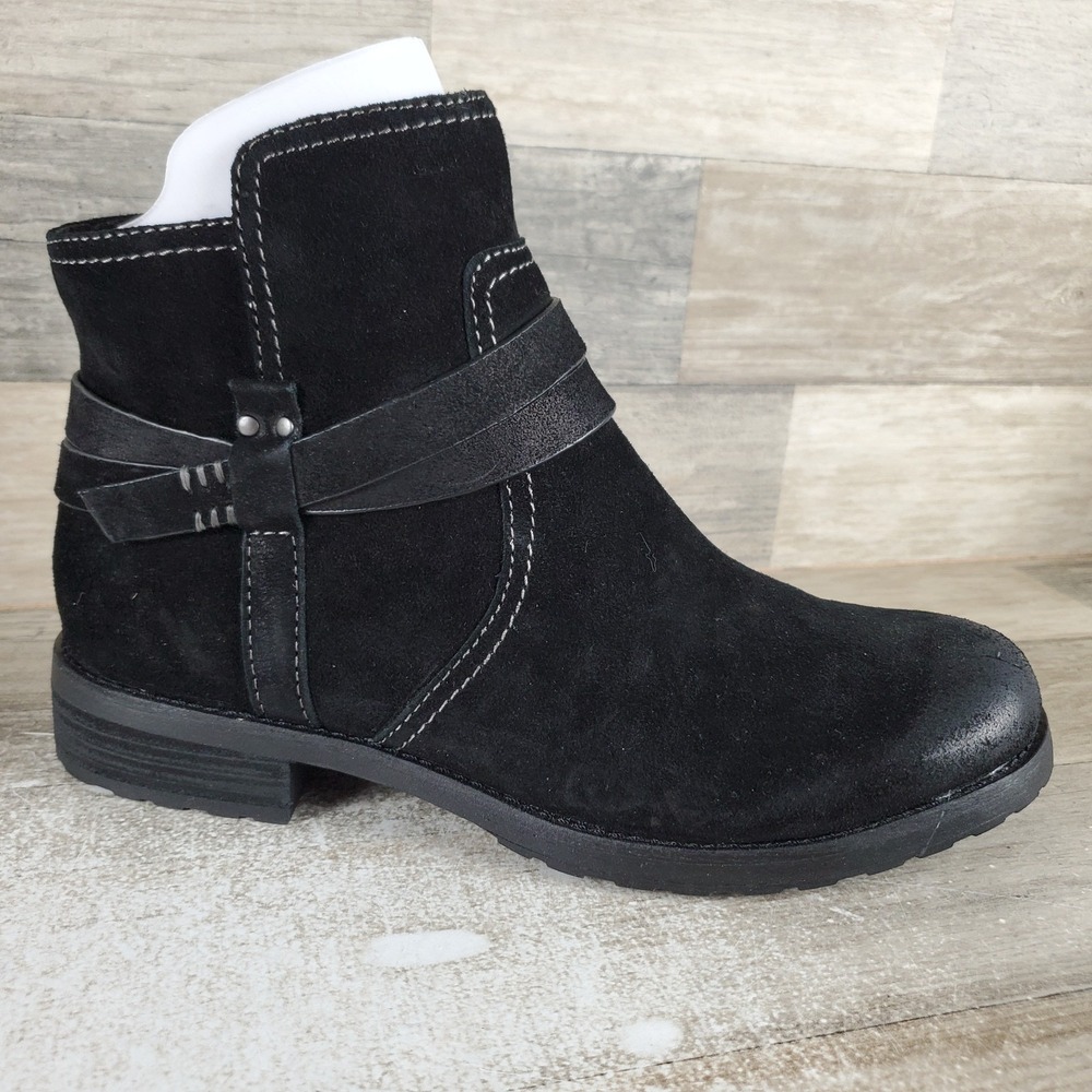 Sofft Bridgett Womens Ankle Boot Sz 9 Black Leather Side Zip Round Toe Round Toe